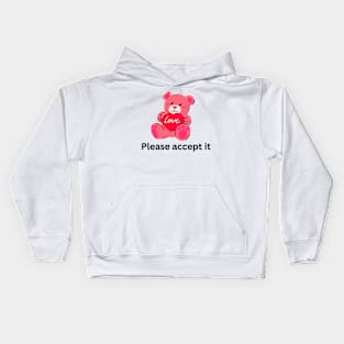 Valentines day teddy bear Kids Hoodie